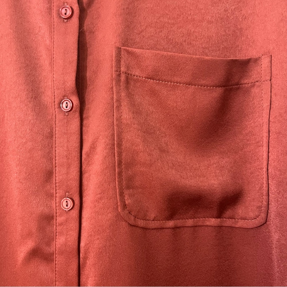 'Sage The Label' Oversized Satin Tunic Top / Rust / Size XS / GUC - Picture 8 of 12